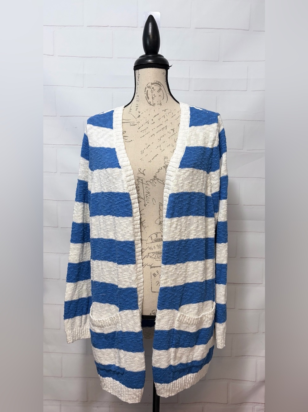 Belle by Kim Gravel Women's Cape Cod Coastal Slub Cardigan -Large Petite NWOT